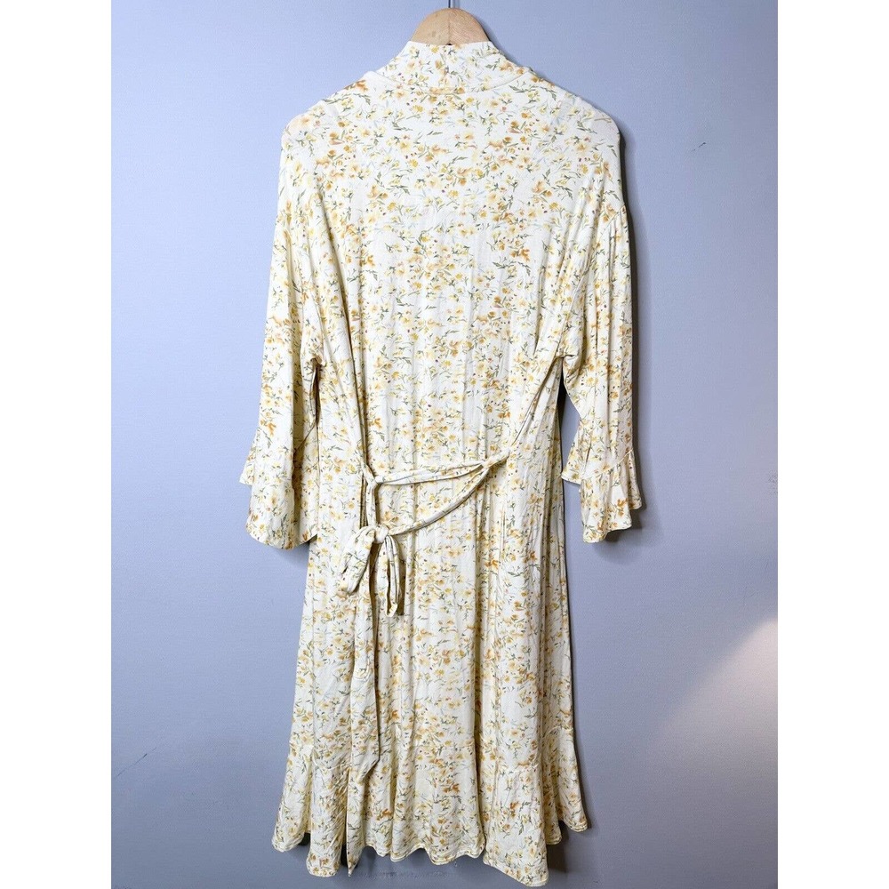 SOFT SURROUNDINGS 2-piece Robe + Gown Set Yellow Floral Viscose Petite Small NWT